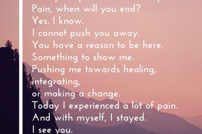 A poem about staying present in pain